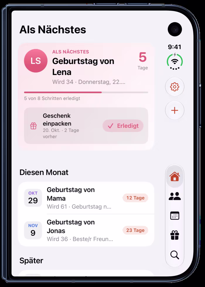 Kizura auf dem Außendisplay des iPhone Duo