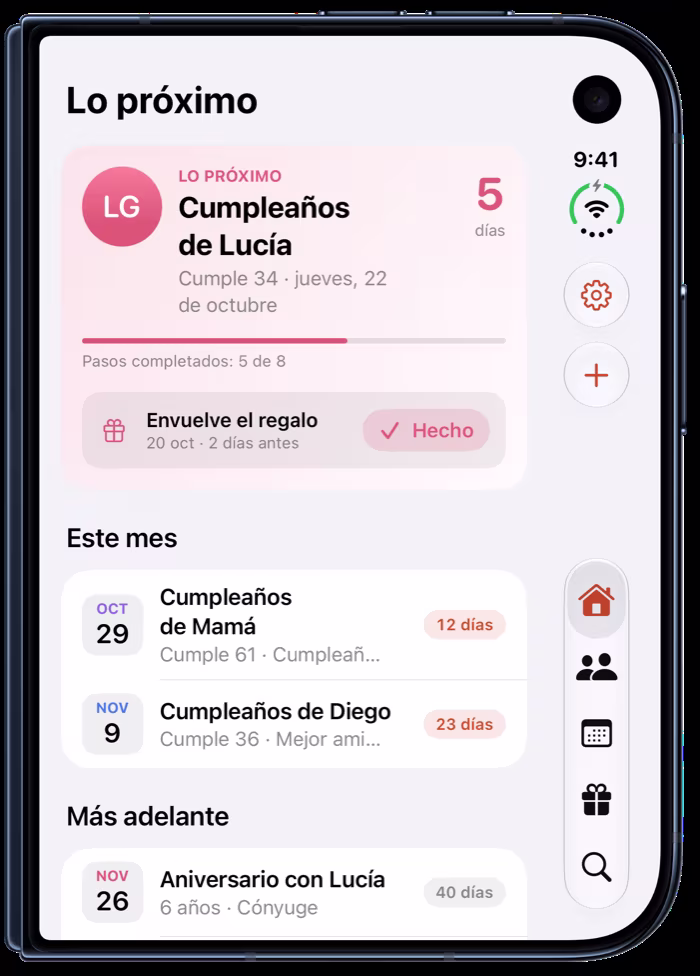Kizura en la pantalla exterior del iPhone Duo