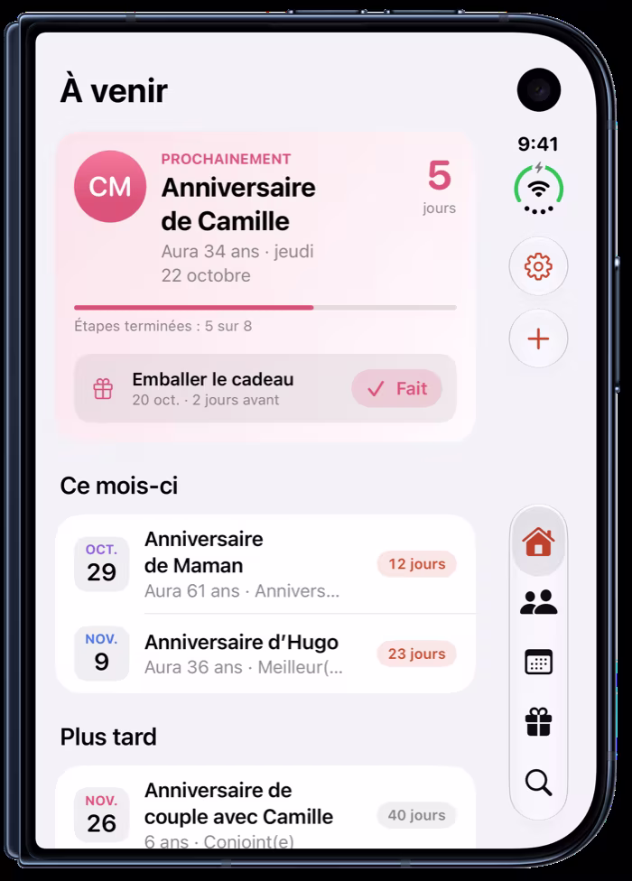 Kizura sur l’écran externe de l’iPhone Duo